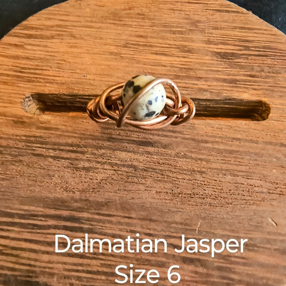 Dalmatian Jasper Ring Size 6